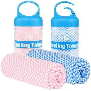 2 Pack Cooling Towel, Cooling Towels for Neck and Face-40"x12"- Ice Towel for Instant Cooling, Soft Breathable Chilly Towel, Stay Cool for Yoga, Sport, Gym, Camping & More Activities(Blue+Pink) 2 Pack Cooling Towel, Cooling Towels for Neck and Face-40"x12"- Ice Towel for Instant Cooling, Soft Breathable Chilly Towel, Stay Cool for Yoga, Sport, Gym, Camping & More Activities(Blue+Pink)
