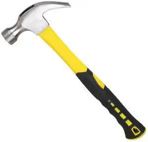 Yellow 11 oz Straight Rip Claw Hammer with Smooth Face Shock Reduction Grip Hammers Tools One Piece Forged Nail Hammer for House DIY Yellow 11 oz Straight Rip Claw Hammer with Smooth Face Shock Reduction Grip Hammers Tools One Piece Forged Nail Hammer for House DIY