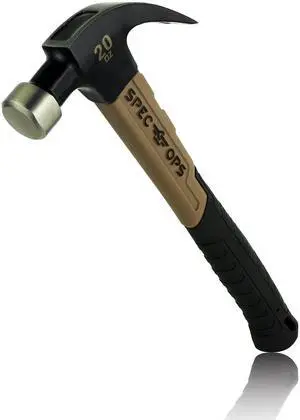 Tools Fiberglass Hammer for Carpentry & Demolition, Smooth Face, Curved Claw and Shock-Absorbing Grip, 20 Oz Tools Fiberglass Hammer for Carpentry & Demolition, Smooth Face, Curved Claw and Shock-Absorbing Grip, 20 Oz