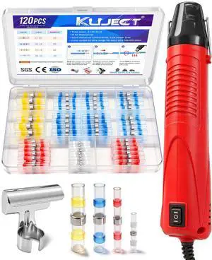 Mini Heat Gun, 120PCS Solder Seal Wire Connectors Kit, 350W Dual-Temp Heat Gun for Shrink Tubing, Waterproof Heat Shrink Wire Repair Kit with Solder Stick for Marine Automotive Truck, AWG 26-10 Mini Heat Gun, 120PCS Solder Seal Wire Connectors Kit, 350W Dual-Temp Heat Gun for Shrink Tubing, Waterproof Heat Shrink Wire Repair Kit with Solder Stick for Marine Automotive Truck, AWG 26-10