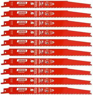 10 Pack 9 Inch 8/14TPI Reciprocating Saw Blades for Diablo Sawzall Blades | for Wood and Nail-Embedded Wood Demolition, Metal Cutting 1/8-3/8 Medium Metals, General Purpose Cuts, Variable Tooth Design 10 Pack 9 Inch 8/14TPI Reciprocating Saw Blades for Diablo Sawzall Blades | for Wood and Nail-Embedded Wood Demolition, Metal Cutting 1/8-3/8 Medium Metals, General Purpose Cuts, Variable Tooth Design