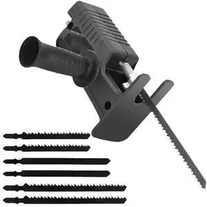 Reciprocating Saw Adapter, Electric Drill Reciprocating Saw Adapter with Cordless Adapter Set and Black Handle for Wood and Metal Cutting Reciprocating Saw Adapter, Electric Drill Reciprocating Saw Adapter with Cordless Adapter Set and Black Handle for Wood and Metal Cutting
