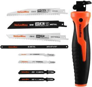 8-In-1 Multi-Blades Hand Saw, Quick-Change, CRV & Bimetal Blades | TPR Handle, Mechanism Hacksaws, Drywall/Jab/Pumpkin Carving Saw, Handsaws for Wood, Metal, Plastic and Plywood 8-In-1 Multi-Blades Hand Saw, Quick-Change, CRV & Bimetal Blades | TPR Handle, Mechanism Hacksaws, Drywall/Jab/Pumpkin Carving Saw, Handsaws for Wood, Metal, Plastic and Plywood
