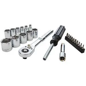 Mechanics Tool Set, 24 Piece, 3/8 Inch Drive SAE, 90-Tooth (CMMT12112) Mechanics Tool Set, 24 Piece, 3/8 Inch Drive SAE, 90-Tooth (CMMT12112)