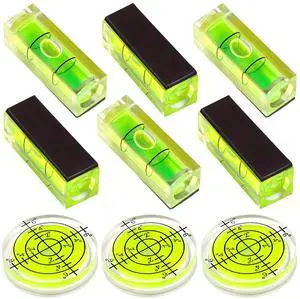 9Pcs Small Bubble Levels, Mini Magnetic Spirit Level Measuring Layout Tools | 6 Square + 3 Circular,for Balancing Picture Hanging, Camera, Turntable, Tripod, Frame, Drill, 10x10x29mm, 32x7mm 9Pcs Small Bubble Levels, Mini Magnetic Spirit Level Measuring Layout Tools | 6 Square + 3 Circular,for Balancing Picture Hanging, Camera, Turntable, Tripod, Frame, Drill, 10x10x29mm, 32x7mm