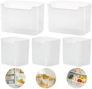 5 Pack Refrigerator Organizer Box, Plastic Refrigerator Side Door Storage Containers, Space-Saving Organizer Bins for Refrige, Refrige Drawers for Fruit and Vegetable (Clear,S×3+L×2) 5 Pack Refrigerator Organizer Box, Plastic Refrigerator Side Door Storage Containers, Space-Saving Organizer Bins for Refrige, Refrige Drawers for Fruit and Vegetable (Clear,S×3+L×2)