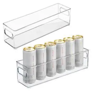 Stackable Fridge Bin with Handles, Set of 2, Clear | Ideal for Freezer or Pantry, Made in USA Stackable Fridge Bin with Handles, Set of 2, Clear | Ideal for Freezer or Pantry, Made in USA