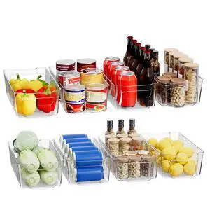 Clear Fridge Organizer, Refrigerator Organizer Bins with Handle, Freezer, Kitchen Cabinet, Pantry Organization, BPA Free Fridge Organizers (12.4 inch 8 Pack) Clear Fridge Organizer, Refrigerator Organizer Bins with Handle, Freezer, Kitchen Cabinet, Pantry Organization, BPA Free Fridge Organizers (12.4 inch 8 Pack)