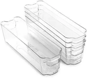 | Stackable Storage Bins, Small - 4 Pack | The Stacker Collection | Clear Plastic Storage Bins | Organization and Storage Containers for Pantry & Fridge | Multi-Use Organizer Bins | BPA-Free | Stackable Storage Bins, Small - 4 Pack | The Stacker Collection | Clear Plastic Storage Bins | Organization and Storage Containers for Pantry & Fridge | Multi-Use Organizer Bins | BPA-Free