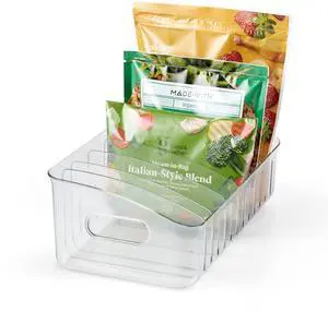 FreezeUp Freezer Bin 15", BPA-Free Clear Fridge Organizer with Adjustable Dividers and Handles for Frozen Food and Leftovers FreezeUp Freezer Bin 15", BPA-Free Clear Fridge Organizer with Adjustable Dividers and Handles for Frozen Food and Leftovers