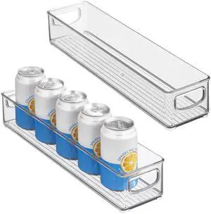 Slim Clear Plastic Storage Bin, Extra Long Narrow Stackable Organizer for Kitchen and Pantry, 2-Pack Slim Clear Plastic Storage Bin, Extra Long Narrow Stackable Organizer for Kitchen and Pantry, 2-Pack