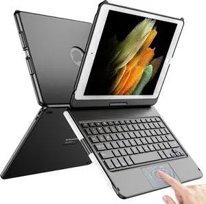 TQQ Touch for iPad 9th Generation Case with Keyboard (10.2", 2021), Multi-Touch Trackpad, 360° Rotatable Protective Cover for iPad Keyboard 9th/8th/7th Gen with Pencil Holder (Black) TQQ Touch for iPad 9th Generation Case with Keyboard (10.2", 2021), Multi-Touch Trackpad, 360° Rotatable Protective Cover for iPad Keyboard 9th/8th/7th Gen with Pencil Holder (Black)