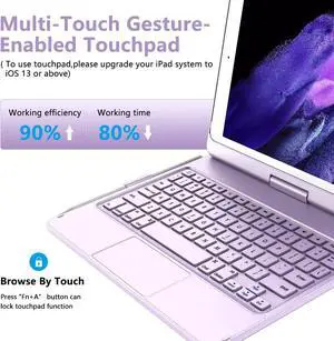 TQQ Touch for iPad 9th Generation Case with Keyboard (10.2", 2021), Multi-Touch Trackpad, 360° Rotatable Protective Cover for iPad Keyboard 9th/8th/7th Gen with Pencil Holder (Purple) TQQ Touch for iPad 9th Generation Case with Keyboard (10.2", 2021), Multi-Touch Trackpad, 360° Rotatable Protective Cover for iPad Keyboard 9th/8th/7th Gen with Pencil Holder (Purple)