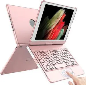 TQQ Touch for iPad 9th Generation Case with Keyboard (10.2", 2021), Multi-Touch Trackpad, 360° Rotatable Protective Cover for iPad Keyboard 9th/8th/7th Gen with Pencil Holder (Rose Gold) TQQ Touch for iPad 9th Generation Case with Keyboard (10.2", 2021), Multi-Touch Trackpad, 360° Rotatable Protective Cover for iPad Keyboard 9th/8th/7th Gen with Pencil Holder (Rose Gold)