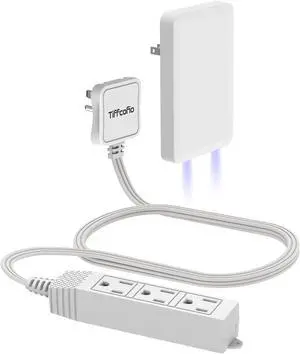 Flat Plug Extension Cord with Night Light Outlet Cover, 3 FT 3 Prong Extension Cord, 3 Grounded Outlets for Home and Kitchen, 13A/1675W, ETL Listed Flat Plug Extension Cord with Night Light Outlet Cover, 3 FT 3 Prong Extension Cord, 3 Grounded Outlets for Home and Kitchen, 13A/1675W, ETL Listed