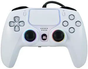 NBCP Wired PS5 Controller - Gaming Controller for PlayStation 5, PS4, PC/Steam, Turbo & Linear Hall-effect Trigger, Dual Vibration, 3.5mm Audio Jack - White NBCP Wired PS5 Controller - Gaming Controller for PlayStation 5, PS4, PC/Steam, Turbo & Linear Hall-effect Trigger, Dual Vibration, 3.5mm Audio Jack - White