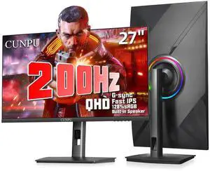 27 Inch 2K 200Hz Gaming Monitor, QHD 2560x1440p Fast IPS Screen, 1ms GTG, HDR 128% sRGB, FreeSync & G-Sync Compatible, Frameless Computer Display 27 Inch 2K 200Hz Gaming Monitor, QHD 2560x1440p Fast IPS Screen, 1ms GTG, HDR 128% sRGB, FreeSync & G-Sync Compatible, Frameless Computer Display