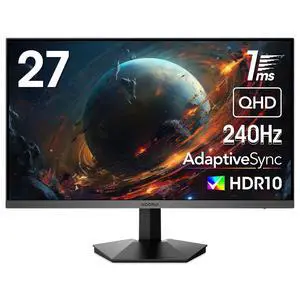 27" WQHD 240Hz Gaming Monitor, 2560x1440 Fast IPS, 1ms GTG, HDR10, 90% DCI-P3, Adaptive Sync, HDMI/DP, Compatible with 240Hz/200Hz/165Hz/144Hz/120Hz/100Hz, Tilt Adjustable 27" WQHD 240Hz Gaming Monitor, 2560x1440 Fast IPS, 1ms GTG, HDR10, 90% DCI-P3, Adaptive Sync, HDMI/DP, Compatible with 240Hz/200Hz/165Hz/144Hz/120Hz/100Hz, Tilt Adjustable