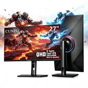 27" QHD 200Hz Gaming Monitor, 2560x1440 Fast IPS, 1ms GTG, HDR, 128% sRGB, FreeSync/G-Sync, Compatible with 200Hz/165Hz/144Hz/120Hz/100Hz 27" QHD 200Hz Gaming Monitor, 2560x1440 Fast IPS, 1ms GTG, HDR, 128% sRGB, FreeSync/G-Sync, Compatible with 200Hz/165Hz/144Hz/120Hz/100Hz