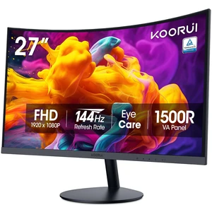27inch Curved Computer Monitor, FHD 1080P 144Hz VA 1500R, 99% sRGB, TÜV Eye Care, HDMI & VGA, Tilt Adjustable, Backward Compatible with 120Hz/100Hz/75Hz/60Hz 27inch Curved Computer Monitor, FHD 1080P 144Hz VA 1500R, 99% sRGB, TÜV Eye Care, HDMI & VGA, Tilt Adjustable, Backward Compatible with 120Hz/100Hz/75Hz/60Hz