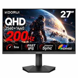 27" QHD Gaming Monitor 200Hz 1ms Fast IPS, 2560x1440 HDR400 95% DCI-P3, Adaptive Sync, Compatible with 165Hz/144Hz/120Hz/100Hz/60Hz, HDMI 2.0 & DP 1.4, VESA 27" QHD Gaming Monitor 200Hz 1ms Fast IPS, 2560x1440 HDR400 95% DCI-P3, Adaptive Sync, Compatible with 165Hz/144Hz/120Hz/100Hz/60Hz, HDMI 2.0 & DP 1.4, VESA