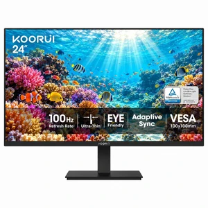 24" FHD Monitor 100Hz 5ms VA, 1920x1080 99% sRGB 4000:1, Adaptive Sync, Works with 75Hz/60Hz, HDMI 1.4 & VGA & Audio Out, TÜV Eye Care, VESA 100x100mm 24" FHD Monitor 100Hz 5ms VA, 1920x1080 99% sRGB 4000:1, Adaptive Sync, Works with 75Hz/60Hz, HDMI 1.4 & VGA & Audio Out, TÜV Eye Care, VESA 100x100mm