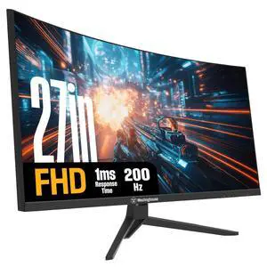27 Inch Curved Gaming Monitor, 200Hz, 1ms, FHD 1080P, 3000:1 Contrast Ratio, 118% sRGB, 1500R, AMD FreeSync, Eyecare, for PC Games with Built-in Speakers, DisplayPort, HDMIx2-Black 27 Inch Curved Gaming Monitor, 200Hz, 1ms, FHD 1080P, 3000:1 Contrast Ratio, 118% sRGB, 1500R, AMD FreeSync, Eyecare, for PC Games with Built-in Speakers, DisplayPort, HDMIx2-Black
