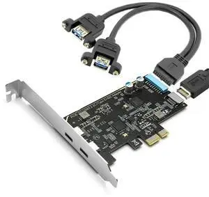 Double Port USB C PCIe Expansion Card Simultaneous Device Operation Independent Power Double Port USB C PCIe Expansion Card Simultaneous Device Operation Independent Power