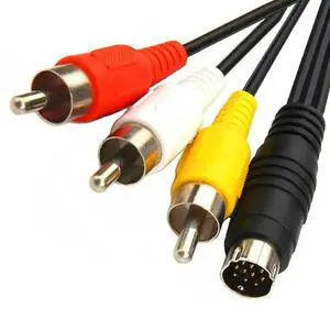S Video Cable 10PIN to 3RCA Extension Splitter Clearly Transmission for Multiple Device Compatibility Home Entertainment S Video Cable 10PIN to 3RCA Extension Splitter Clearly Transmission for Multiple Device Compatibility Home Entertainment