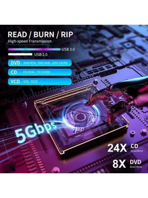 External Disc Writer USB3.0 Burning Fast Speed For Desktop Laptop Computers External Disc Writer USB3.0 Burning Fast Speed For Desktop Laptop Computers