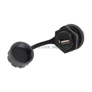 USB 2.0 Female Panel Pass Connector Mount Socket Plug Waterproof IP67 With Cap USB 2.0 Female Panel Pass Connector Mount Socket Plug Waterproof IP67 With Cap
