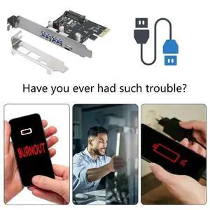 PCIExpress Expansion Card With USB3.0 USB3.1 TypeC For Fast Data Transfer VL805 Control Easy Installation PCIExpress Expansion Card With USB3.0 USB3.1 TypeC For Fast Data Transfer VL805 Control Easy Installation