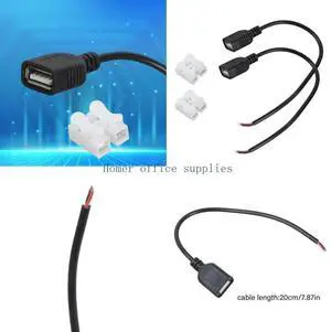 USB 2.0 Female To Exposed 2Pin Wire Charging Line 5V Spring Terminals Design USB 2.0 Female To Exposed 2Pin Wire Charging Line 5V Spring Terminals Design
