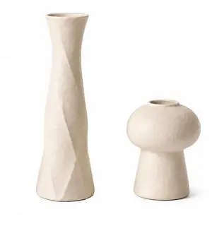3D Printed Textured Beige Vase, Minimalist Sculpture Vessel, Dry Grass Flower Vase, Home Decor for Living Room Shelf Entryway A+B 3D Printed Textured Beige Vase, Minimalist Sculpture Vessel, Dry Grass Flower Vase, Home Decor for Living Room Shelf Entryway A+B