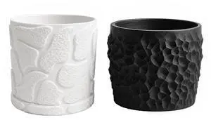 3D Printed Textured Rock Succulent Plant Pot, Minimalist Planter, Small Desktop Flower Pot, for Tiny Houseplants Home Office Table Decor 2 Pcs 3D Printed Textured Rock Succulent Plant Pot, Minimalist Planter, Small Desktop Flower Pot, for Tiny Houseplants Home Office Table Decor 2 Pcs