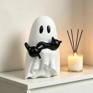 Halloween Ghost Figurine for Home, Desk, Holiday Party Decor - Spooky Resin Statue, Cute Finger Ghost Ornaments, Indoor Home Decor Gift Halloween Ghost Figurine for Home, Desk, Holiday Party Decor - Spooky Resin Statue, Cute Finger Ghost Ornaments, Indoor Home Decor Gift