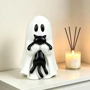 Halloween Ghost Figurine for Home, Desk, Holiday Party Decor - Spooky Resin Statue, Cute Finger Ghost Ornaments, Indoor Home Decor Gift 5.71 IN Halloween Ghost Figurine for Home, Desk, Holiday Party Decor - Spooky Resin Statue, Cute Finger Ghost Ornaments, Indoor Home Decor Gift 5.71 IN