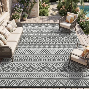 Outdoor Rug Carpet Waterproof 9x12 Outdoor Patio Rug Mat Reverisble Plastic Straw Outdoor Rug for RV Camping Picnic Beach Balcony Boho Grey Large Outdoor Rug Carpet Waterproof 9x12 Outdoor Patio Rug Mat Reverisble Plastic Straw Outdoor Rug for RV Camping Picnic Beach Balcony Boho Grey Large