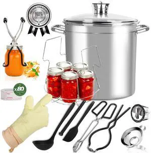 GraceKit Canning Supplies - Stainless Steel Canning Pot with Rack and Lid,Beginners Stainless Steel Canning Tool Set, Starter Kits Set for Beginners 21.5 Quart GraceKit Canning Supplies - Stainless Steel Canning Pot with Rack and Lid,Beginners Stainless Steel Canning Tool Set, Starter Kits Set for Beginners 21.5 Quart