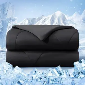bedsmile Cooling Comforter Queen Size, Double-Sided Cold Tech Fabric Quilted Bed Comforters Cooling Blanket for Hot Sleepers, Breathable Lightweight Summer Bedding, All-Season Ice Blanket, Black bedsmile Cooling Comforter Queen Size, Double-Sided Cold Tech Fabric Quilted Bed Comforters Cooling Blanket for Hot Sleepers, Breathable Lightweight Summer Bedding, All-Season Ice Blanket, Black
