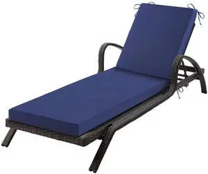 Aegisun Chaise Lounge Cushions Outdoor, 72x 21x 3 Inch Waterproof & Fade-Resistant Lounge Chair Cushion, Outdoor Chaise Cushion with Removable Cover & Ties for Lawn, Patio, Pool & Beach, Navy Blue Aegisun Chaise Lounge Cushions Outdoor, 72x 21x 3 Inch Waterproof & Fade-Resistant Lounge Chair Cushion, Outdoor Chaise Cushion with Removable Cover & Ties for Lawn, Patio, Pool & Beach, Navy Blue