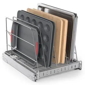 Pull Out Cabinet Organizer for Cutting Board, Cookie Sheet, Baking Sheet, Stainless Steel Sliding Rack for Bakeware & Trays, Heavy-Duty Cutting Board Organizer (12.9 x 16.5 (32.6 x 41.8 cm)) Pull Out Cabinet Organizer for Cutting Board, Cookie Sheet, Baking Sheet, Stainless Steel Sliding Rack for Bakeware & Trays, Heavy-Duty Cutting Board Organizer (12.9 x 16.5 (32.6 x 41.8 cm))