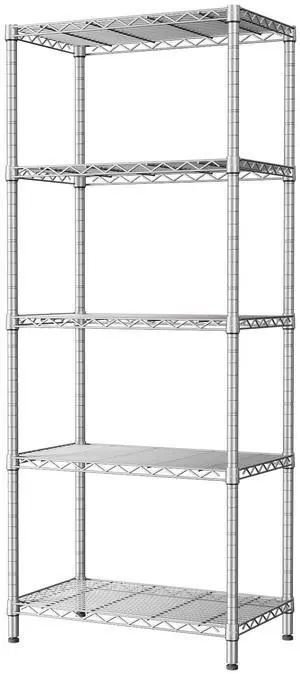 SINGAYE 5 Tier Storage Garage Shelving Units Heavy Duty Wire Shelves Pantry Metal for Pantry Closet Kitchen Laundry Bathroom Organizers Shelf Home Shorage Gray SINGAYE 5 Tier Storage Garage Shelving Units Heavy Duty Wire Shelves Pantry Metal for Pantry Closet Kitchen Laundry Bathroom Organizers Shelf Home Shorage Gray