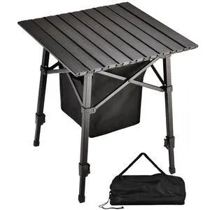 Pnbfhn Aluminum Camping Side Table, Compact Folding Outdoor Portable Beach Small Camp Table with Carry Bag and Storage, Picnic, Hiking, Fishing, Grill (Black) Pnbfhn Aluminum Camping Side Table, Compact Folding Outdoor Portable Beach Small Camp Table with Carry Bag and Storage, Picnic, Hiking, Fishing, Grill (Black)