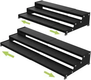Jojocross Spice Rack Organizer for Cabinet, 3 Tier Expandable Spices Storage, Great for Kitchen Cabinets, Cupboard,Pantry and Countertop More 2 Packs/Black Jojocross Spice Rack Organizer for Cabinet, 3 Tier Expandable Spices Storage, Great for Kitchen Cabinets, Cupboard,Pantry and Countertop More 2 Packs/Black