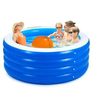 Biange Blow Up Pool, 72" X 30" Round Inflatable Swimming Pool, Kids Pool Inflatable, Kiddie Baby Swimming Pool for Backyard Biange Blow Up Pool, 72" X 30" Round Inflatable Swimming Pool, Kids Pool Inflatable, Kiddie Baby Swimming Pool for Backyard