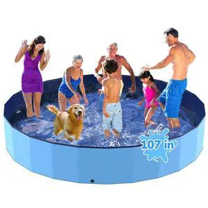 Bilibara 77'' Foldable Dog Pet Bath Pool, Heavy Duty Non-Slip Kiddie Pool, Plastic Pet Wading Pool for Puppy Small Medium Large Dogs, Indoor and Outdoor Kids Pet Dog Bathtub Bilibara 77'' Foldable Dog Pet Bath Pool, Heavy Duty Non-Slip Kiddie Pool, Plastic Pet Wading Pool for Puppy Small Medium Large Dogs, Indoor and Outdoor Kids Pet Dog Bathtub