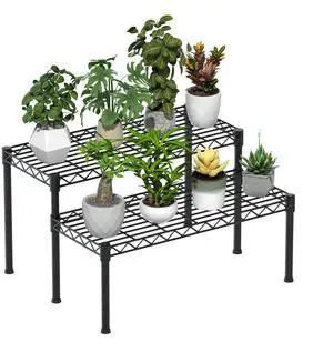 Xiofio 2 Tier Ladder Potted Multiple Plants for Indoor and Outdoor Plant Stands, Adjustable Shelves and Multifunctional Plant Racks suitable for living room balconies and gardens,(Black) Xiofio 2 Tier Ladder Potted Multiple Plants for Indoor and Outdoor Plant Stands, Adjustable Shelves and Multifunctional Plant Racks suitable for living room balconies and gardens,(Black)