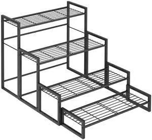 VyGrow Plant Stand, 4 Tier Widened Stackable Tiered Plant Stand, Upgraded Scalable Heavy Duty Tall Plant Shelf for Indoor Outdoor, Garden, Display Shelves, Flower Pot Holder, Black VyGrow Plant Stand, 4 Tier Widened Stackable Tiered Plant Stand, Upgraded Scalable Heavy Duty Tall Plant Shelf for Indoor Outdoor, Garden, Display Shelves, Flower Pot Holder, Black