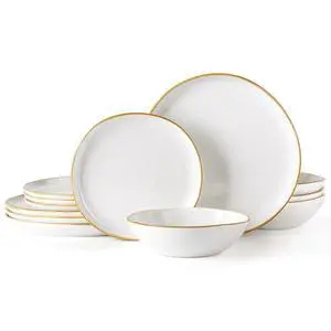 AmorArc Ceramic Dinnerware Sets,Handmade Reactive Glaze Stoneware Plates and Bowls Sets,Highly Scratch Resistant | Dishwasher & Microwave Safe Dishes Set,Service for 4 (12pc) AmorArc Ceramic Dinnerware Sets,Handmade Reactive Glaze Stoneware Plates and Bowls Sets,Highly Scratch Resistant | Dishwasher & Microwave Safe Dishes Set,Service for 4 (12pc)